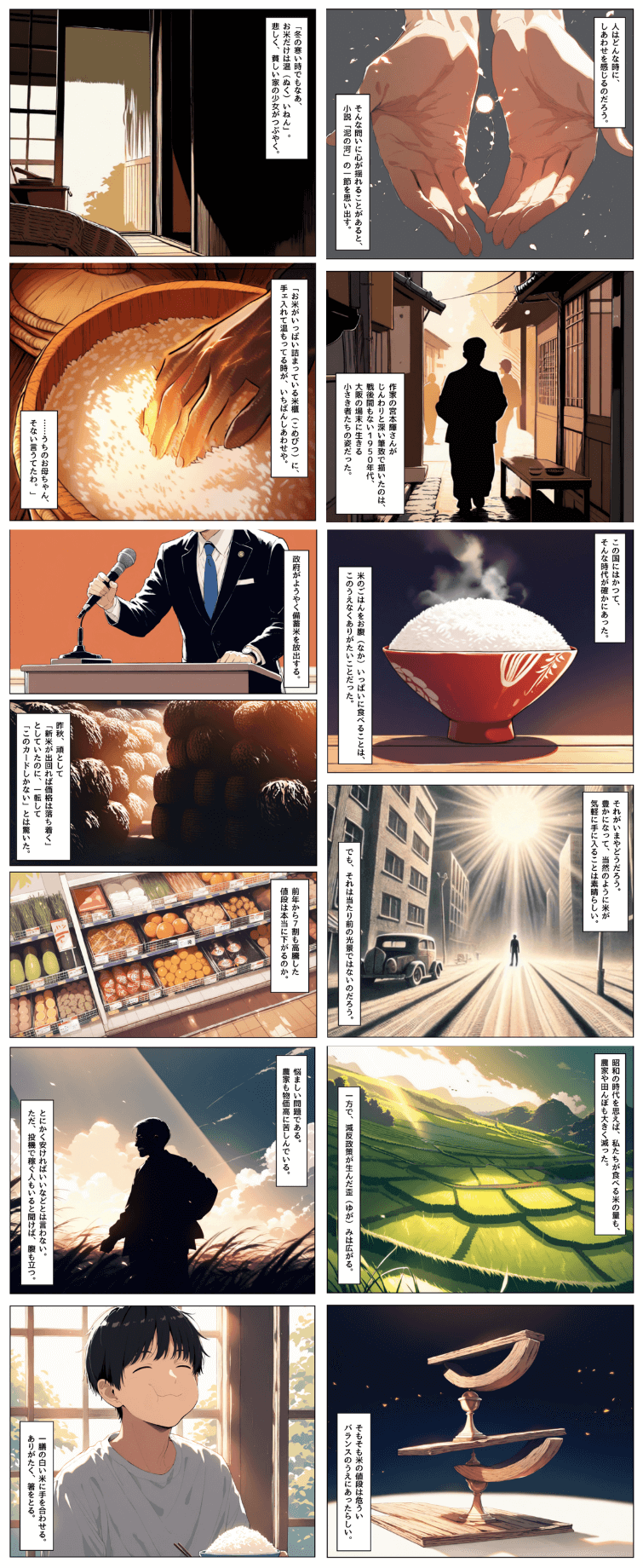 お米の幸せ　AI漫画