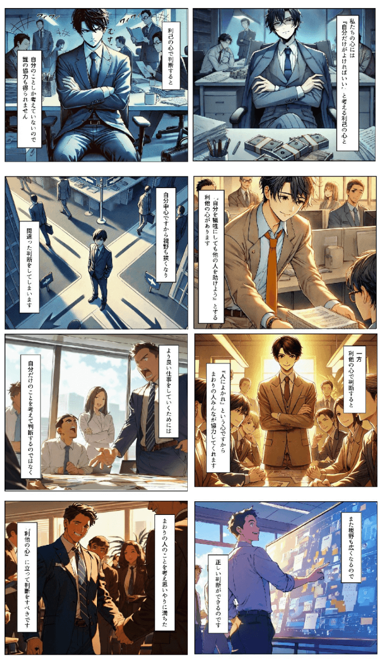 利他の心を判断基準にする　AI漫画